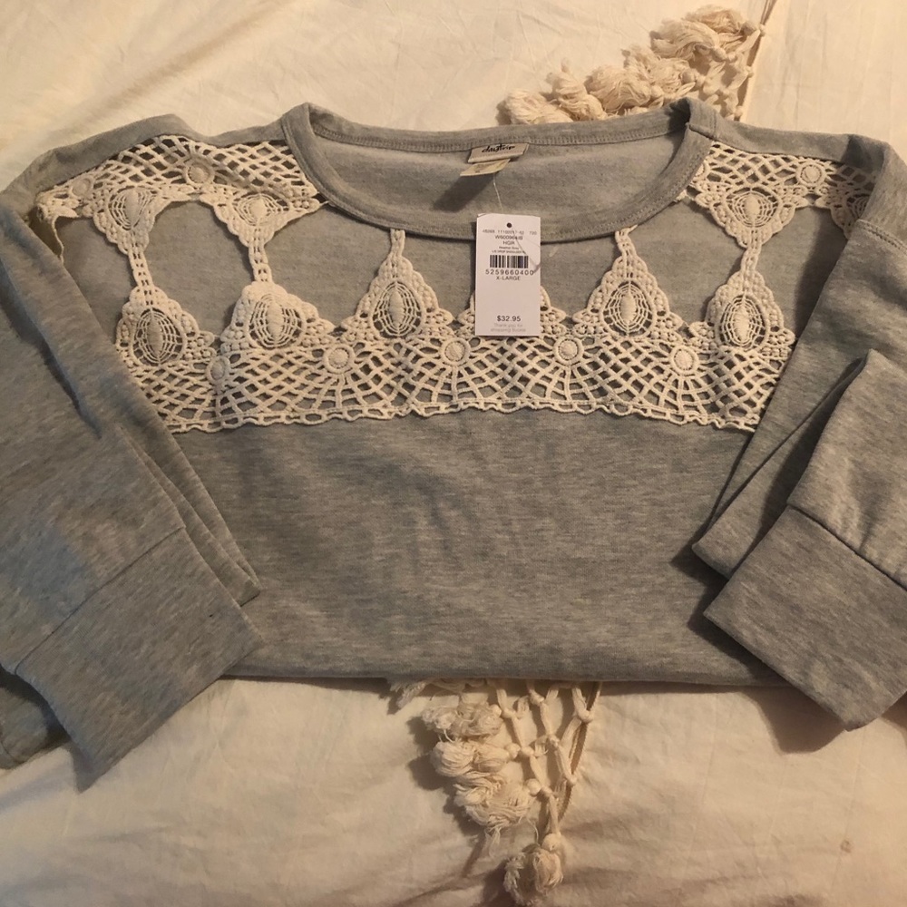 Daytrip Heather Grey Drop Shoulder Sweatshirt